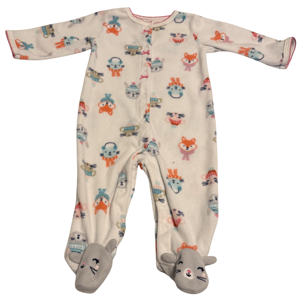 Girls 6 Month Long Sleeve Footed Pajamas