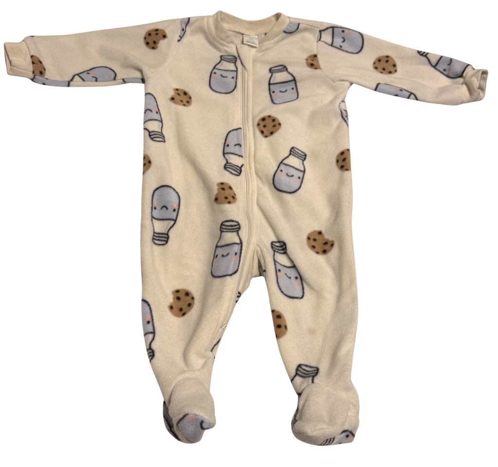 Girls 6 Month Long Sleeve Footed Pajamas -  Zippered