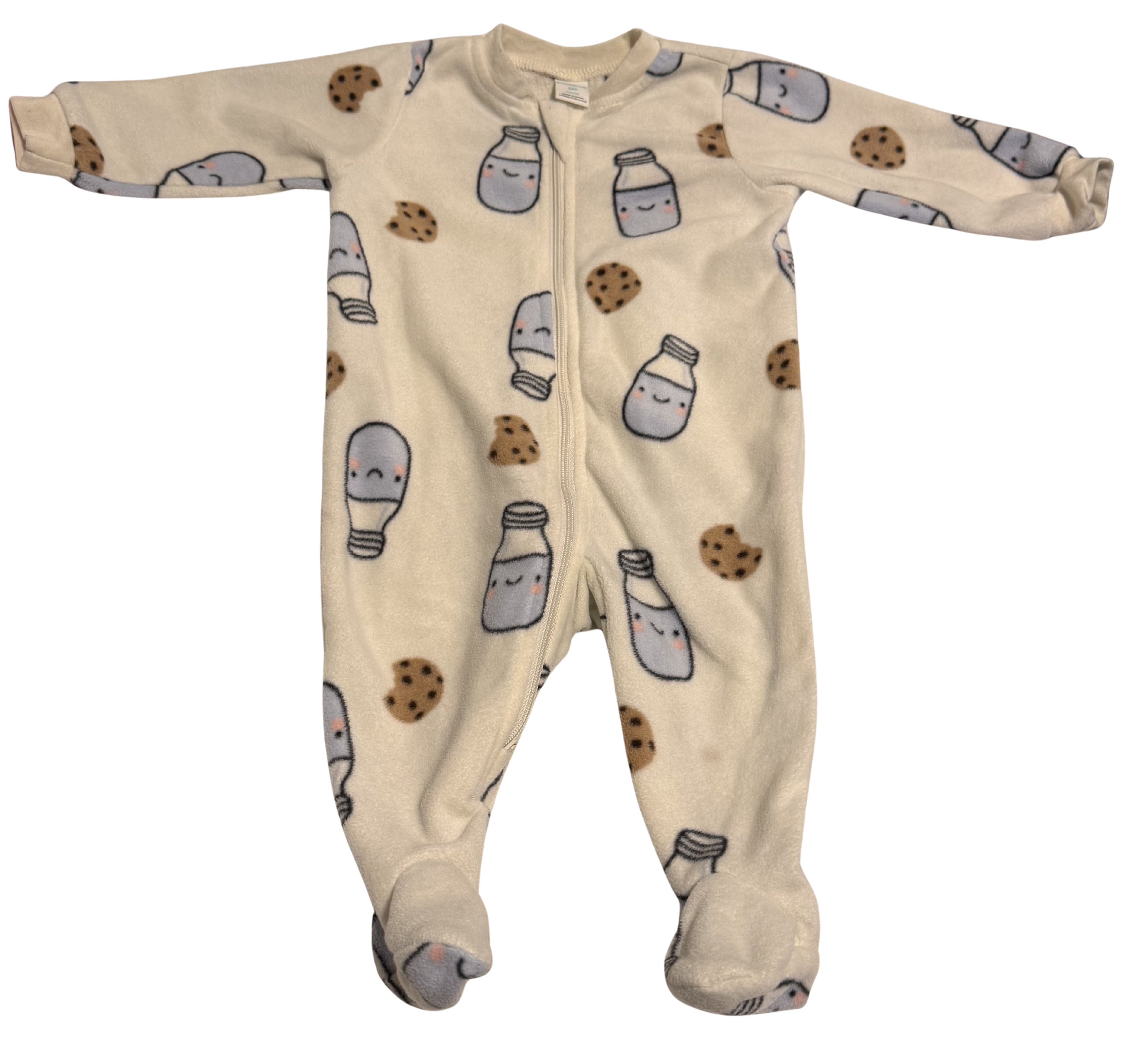 Girls 6 Month Long Sleeve Footed Pajamas -  Zippered