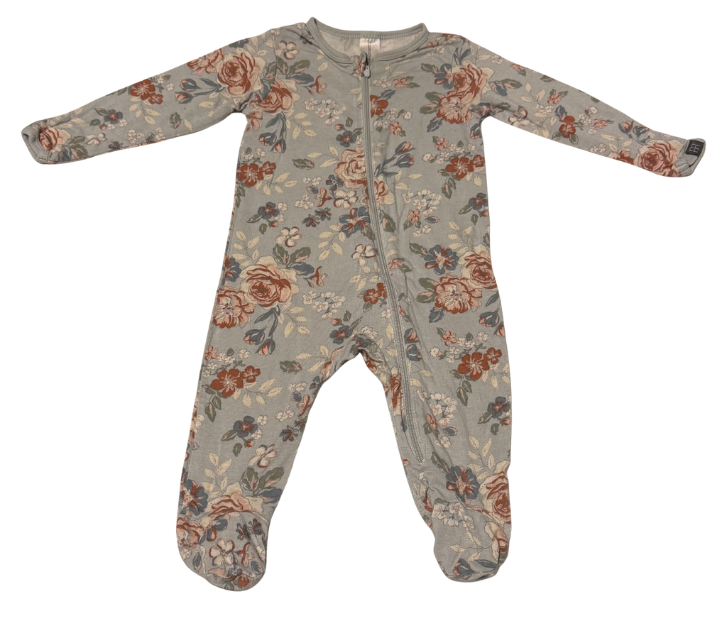 Girls 0-3 Month Footed Pajamas with Zipper