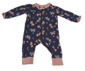 Girls 0-3 Month Zippered Pajamas