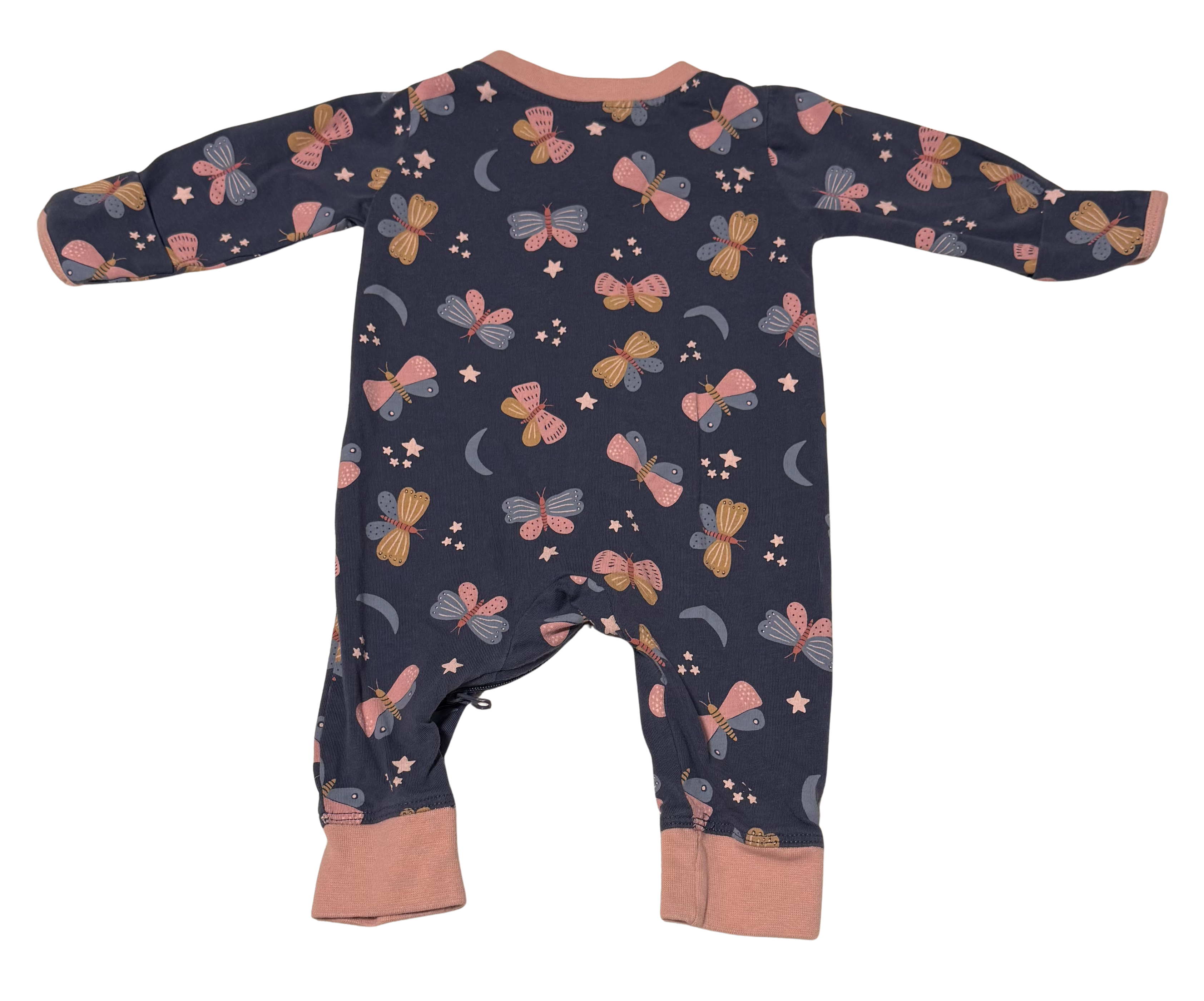Girls 0-3 Month Zippered Pajamas