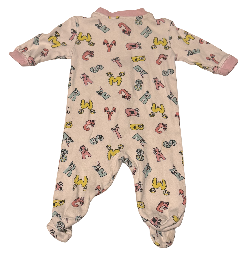 Girls 0-3 Month Footed Pajamas with Zipper