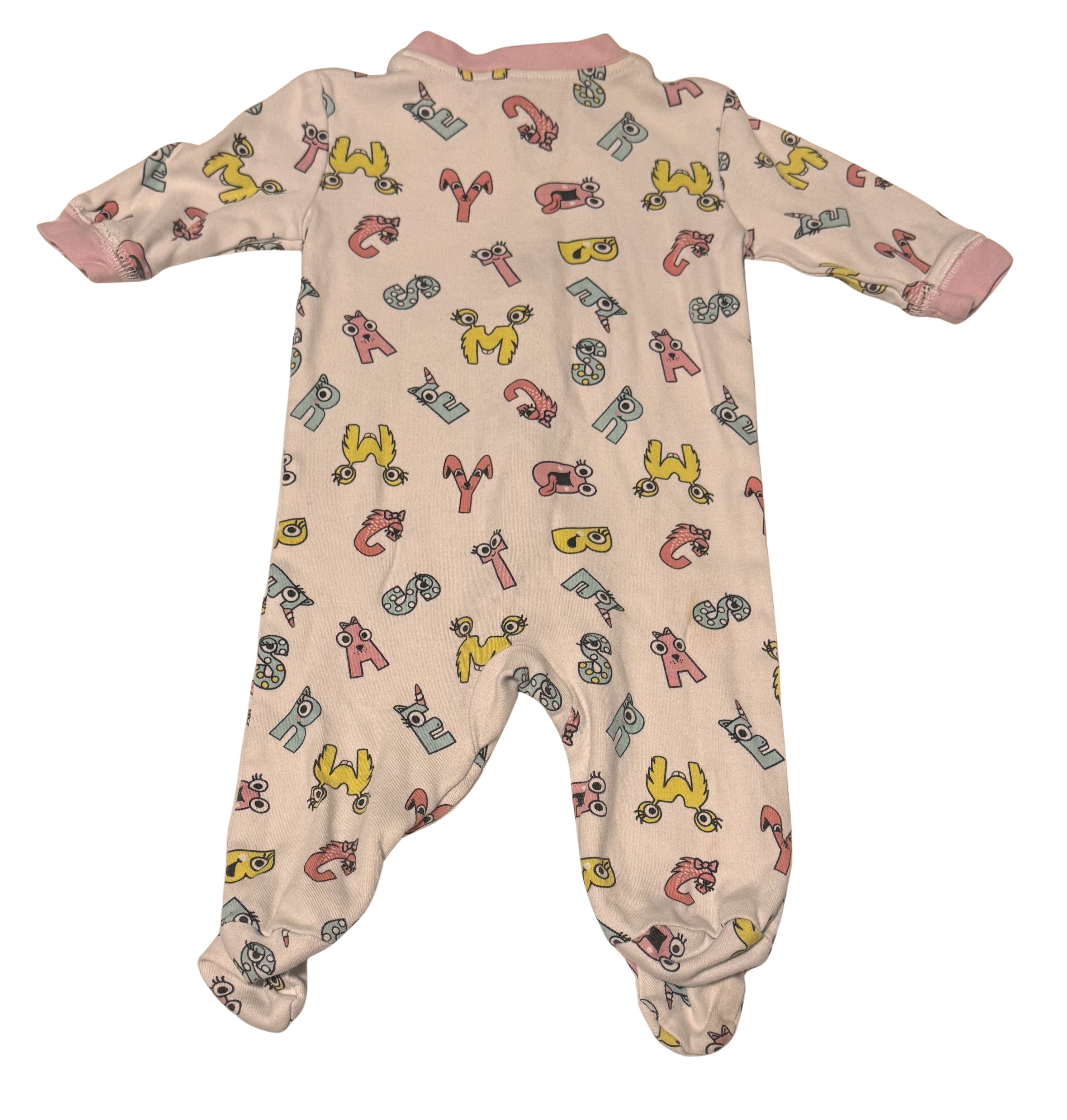 Girls 0-3 Month Footed Pajamas with Zipper