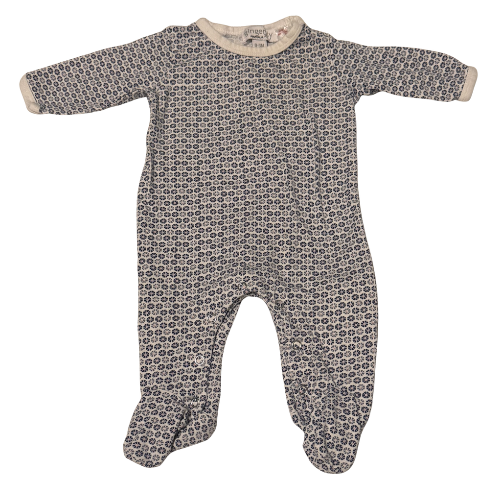 Girls 0-3 Month Footed Pajamas