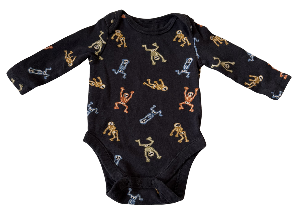 Boys 0-3 Month Long Sleeve Halloween Onesie