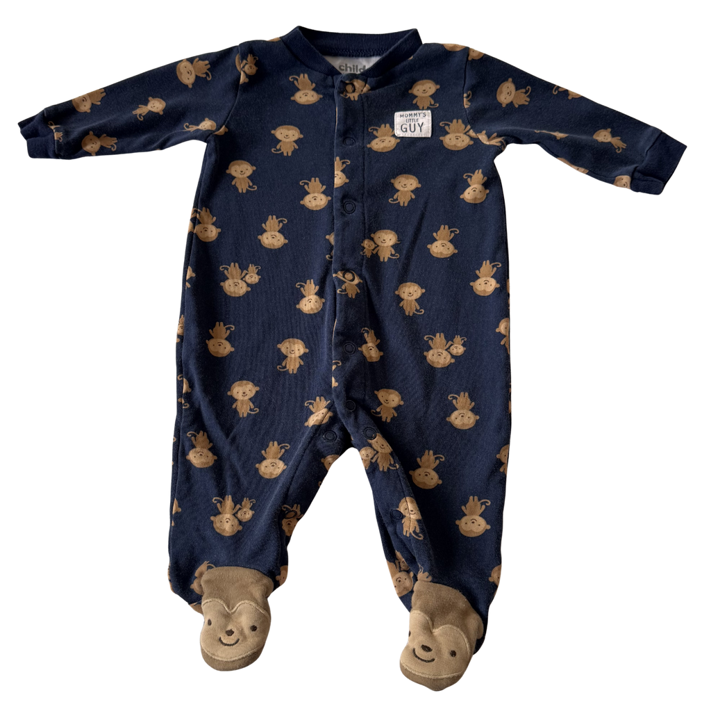 Boys 0-3 Month Footed Pajamas