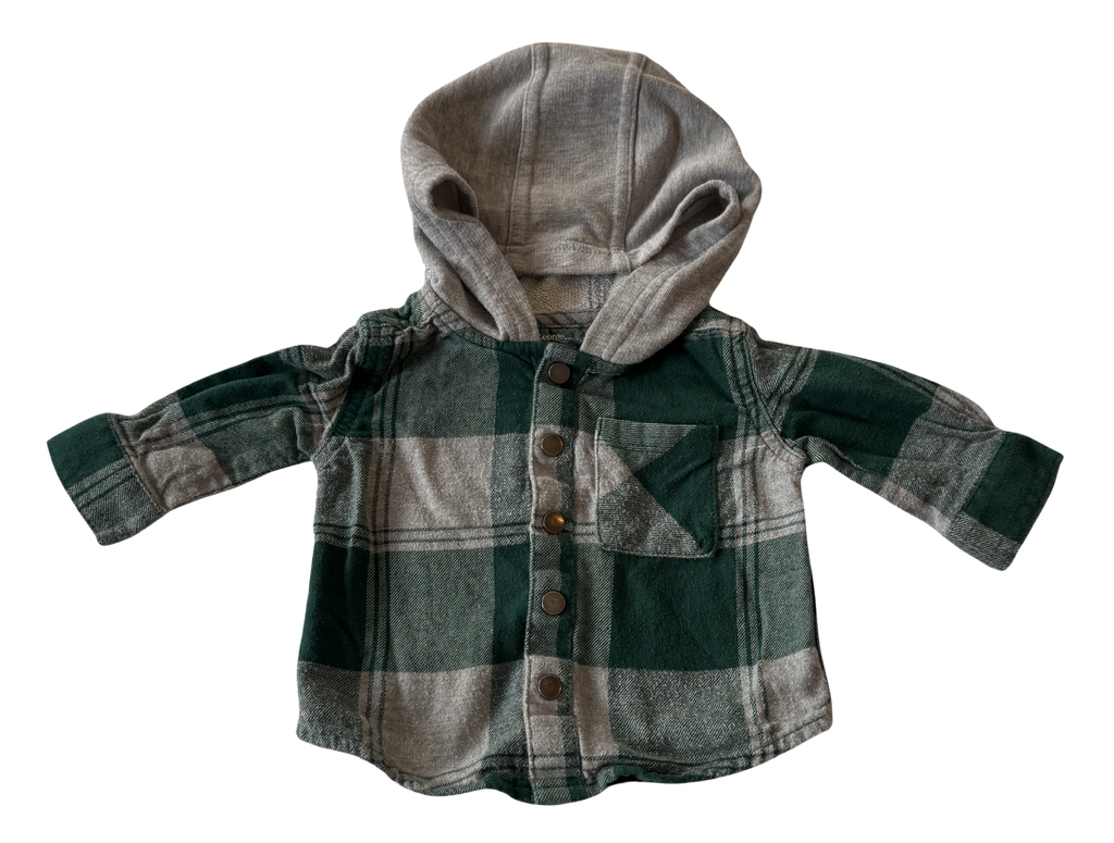 Boys 0-3 Month Button Up Sweater with Hood