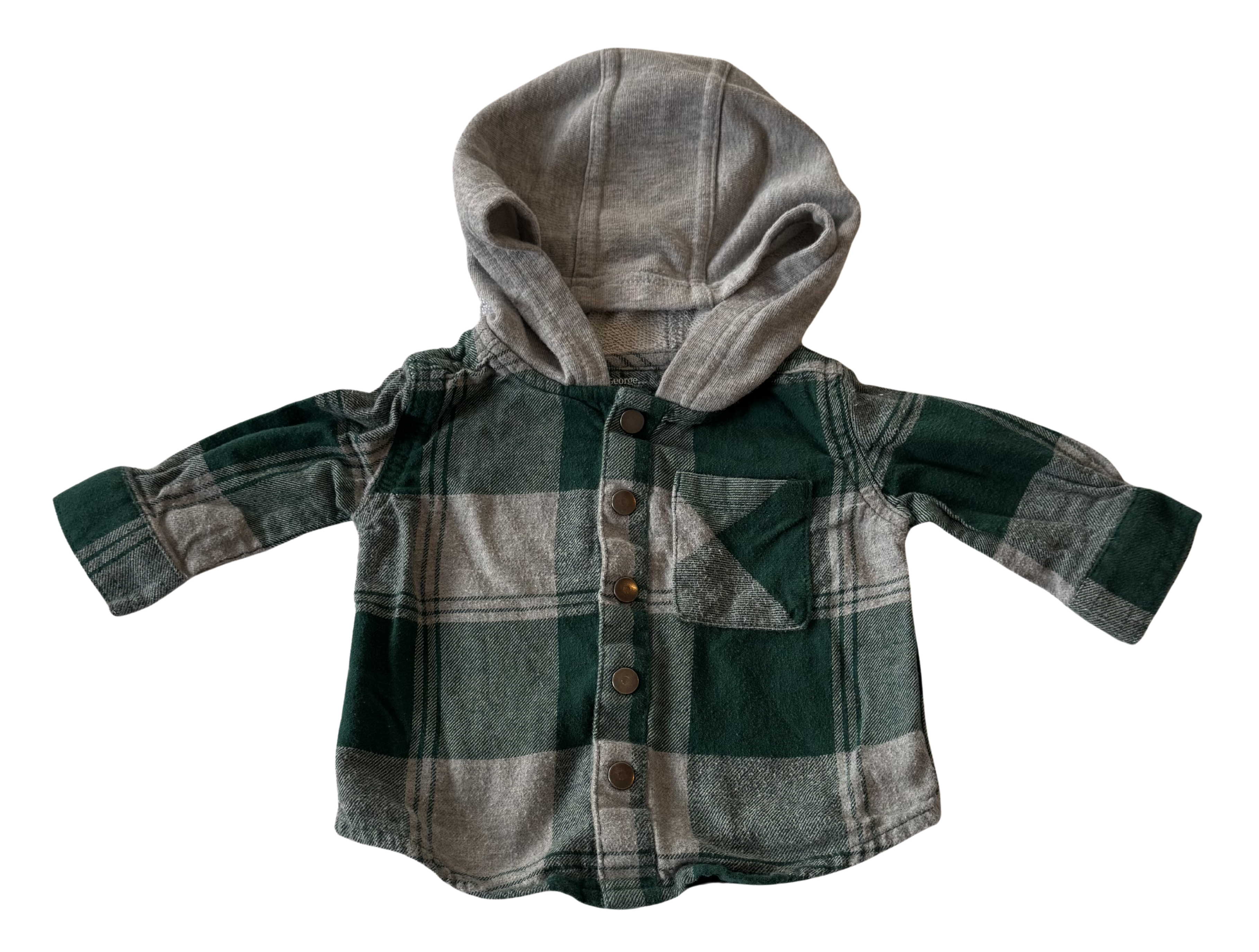 Boys 0-3 Month Button Up Sweater with Hood