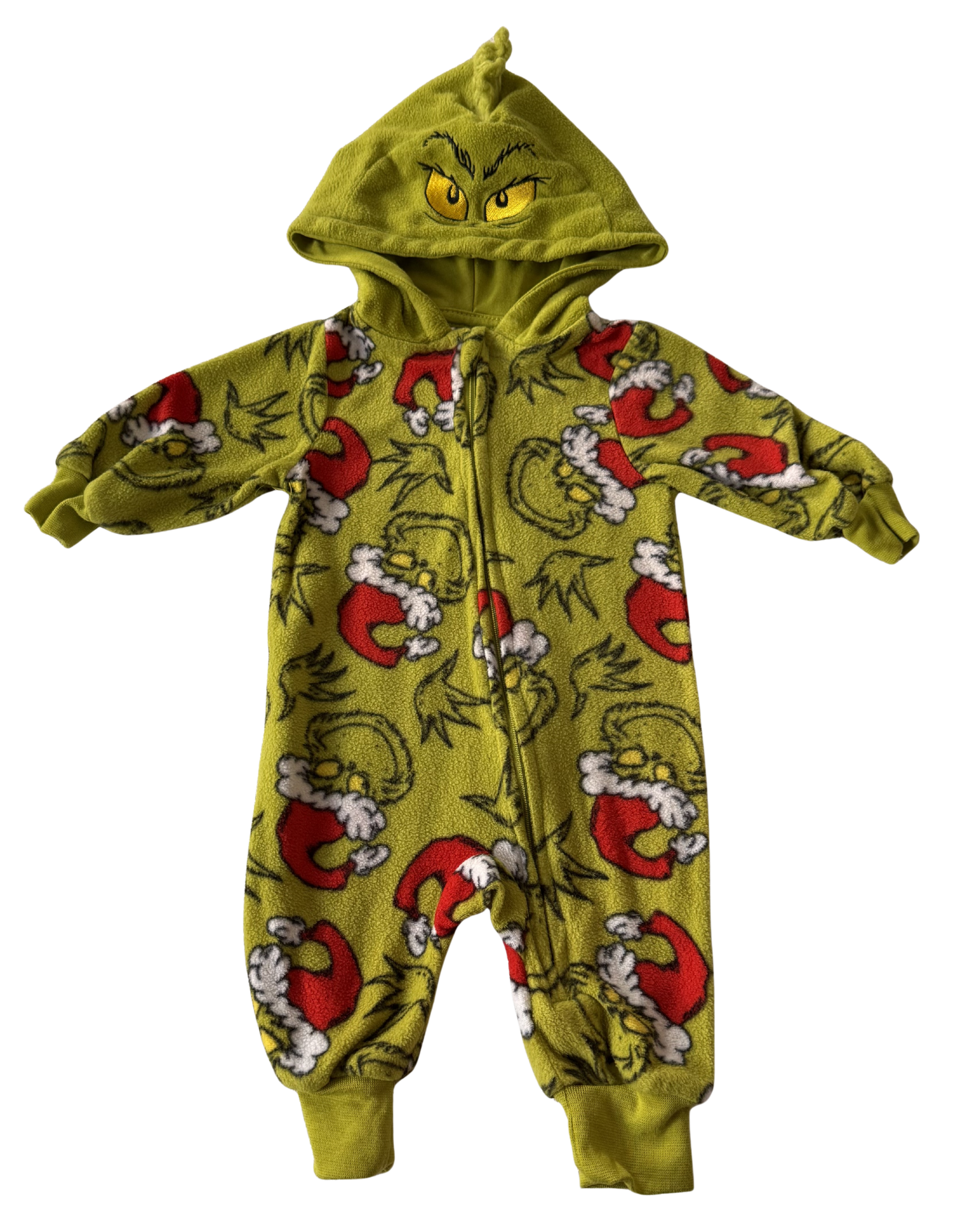 Boys 0-3 Month 'The Grinch' Pajamas with Hood