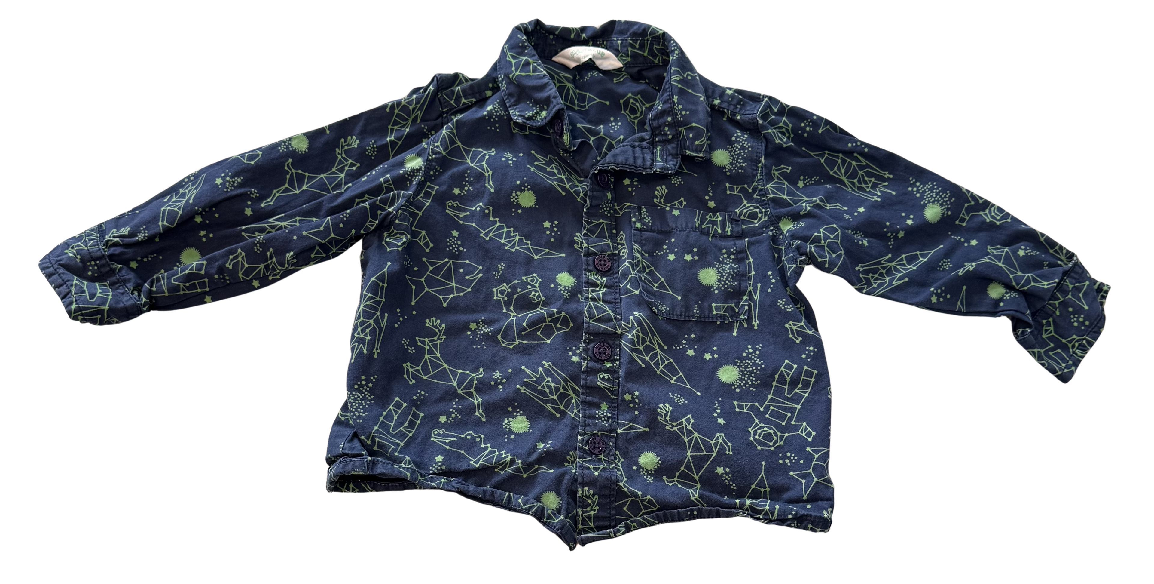 Boys 6-12 Month Button Up Long Sleeve Shirt