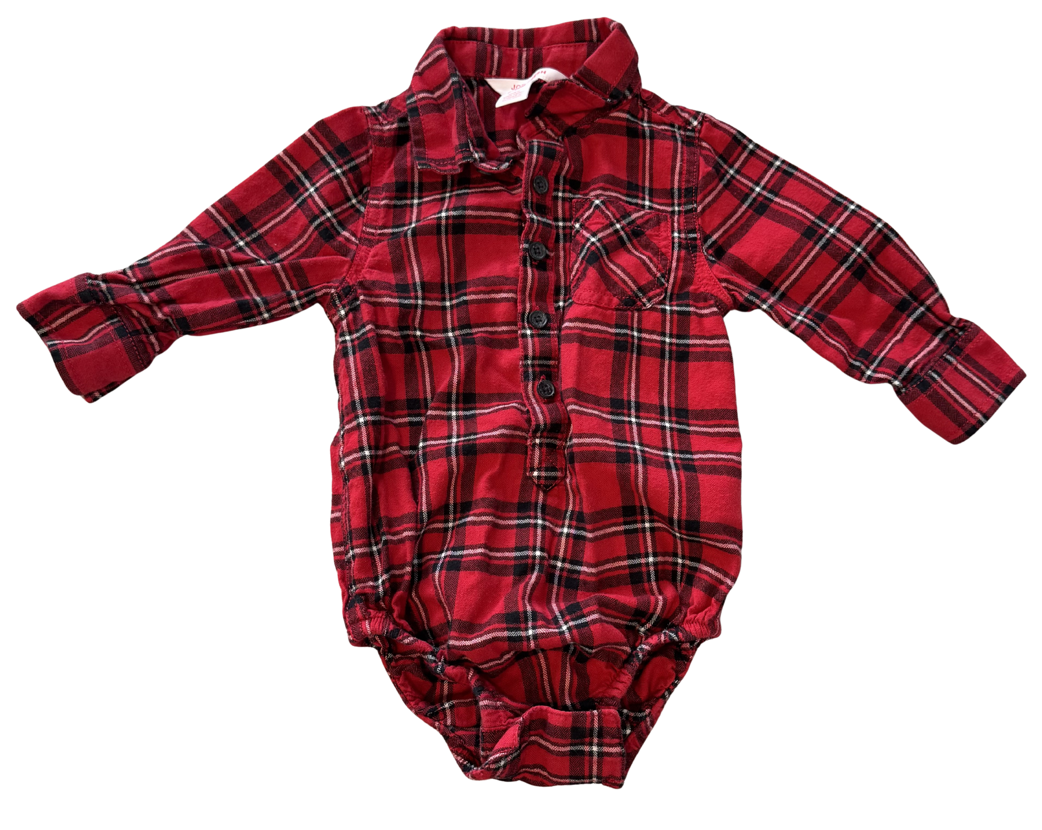 Boys 6-12 month Long Sleeve Plaid Onesie