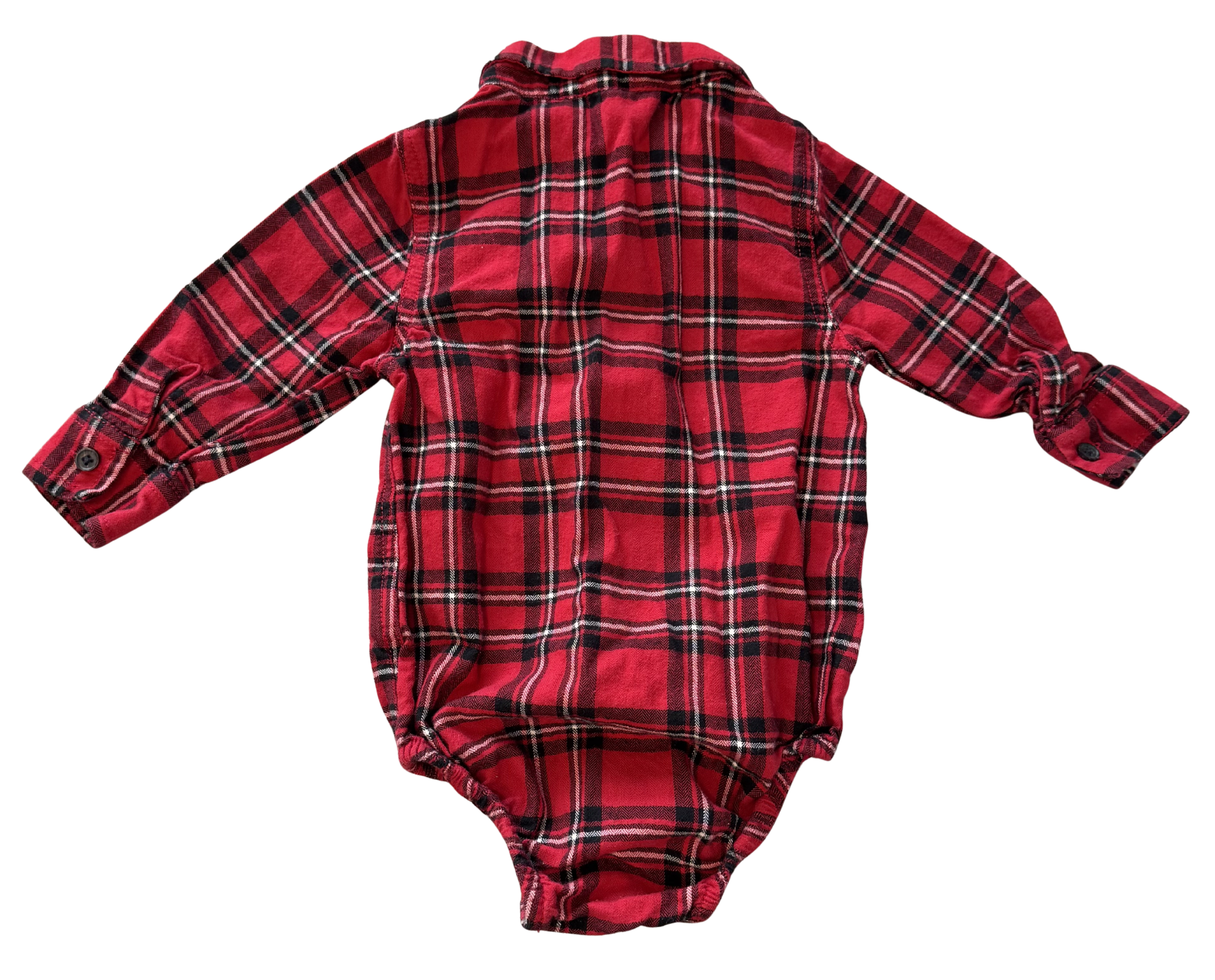 Boys 6-12 month Long Sleeve Plaid Onesie