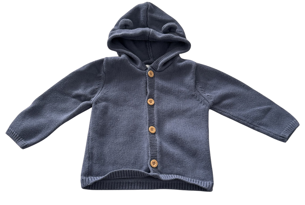 Boys 12 Month Button Up Sweater with Hood