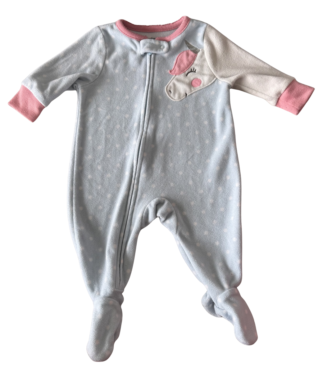 Girls 3 Month Footed Pajamas with Zipper