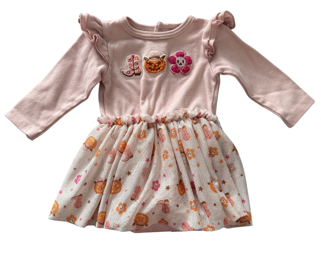 Girls 3-6 Month Long Sleeve Halloween Onesie