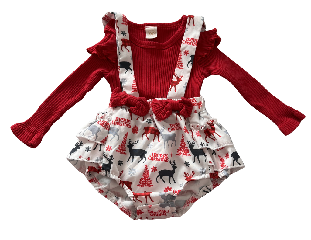 Girls 3-6 Month Christmas Long Sleeve Onesie