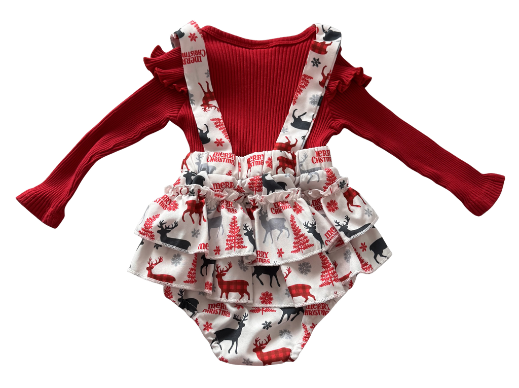 Girls 3-6 Month Christmas Long Sleeve Onesie