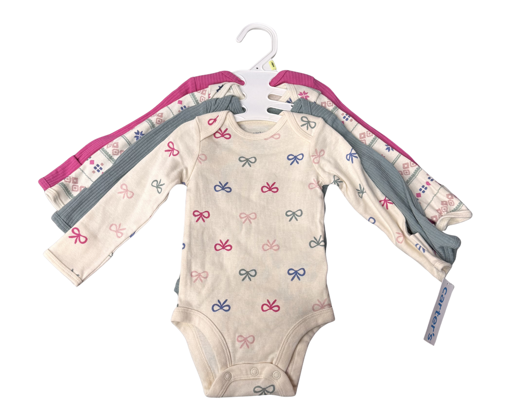 Girls 3 Month 4-Piece Long Sleeve Onesies - BNWT