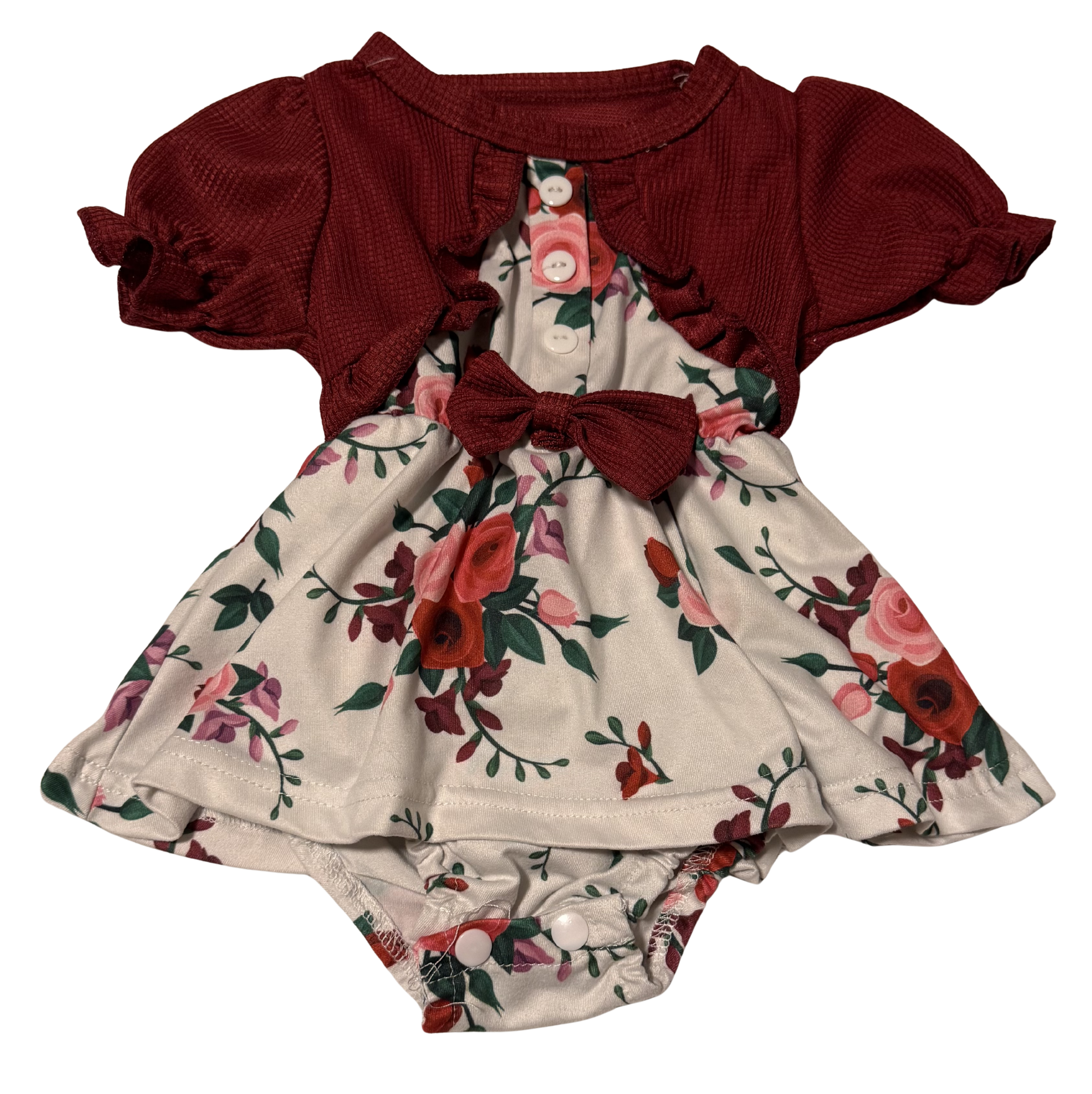 Girls 3-6 Month Dress Onesie with Cardigan