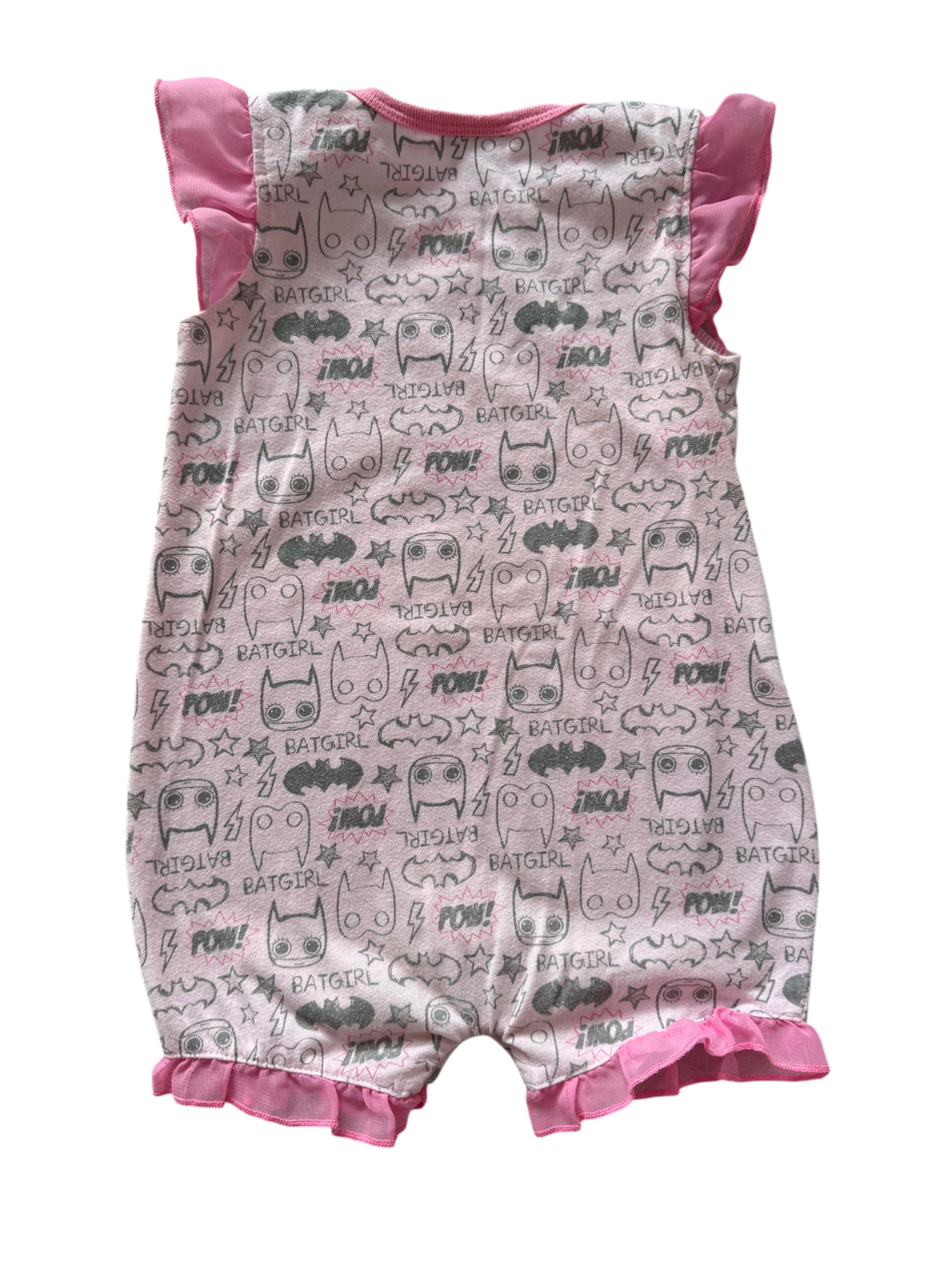 Girls 6-12 Month BatGirl Short Sleeve Romper