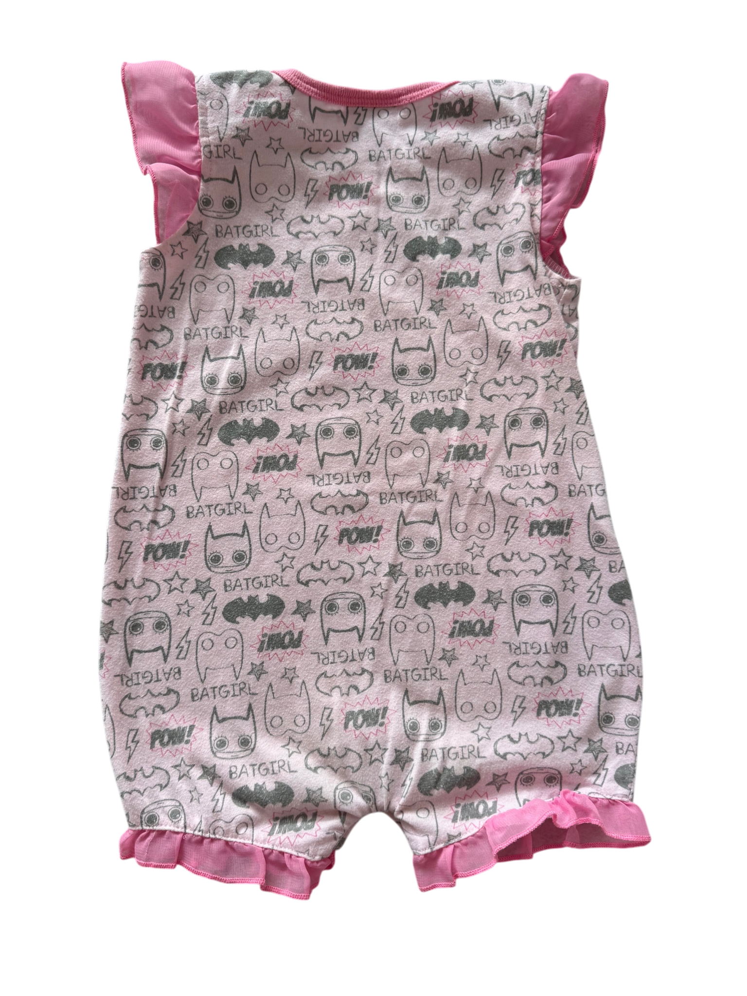 Girls 6-12 Month BatGirl Short Sleeve Romper