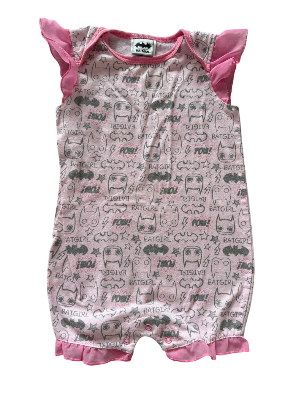 Girls 6-12 Month BatGirl Short Sleeve Romper