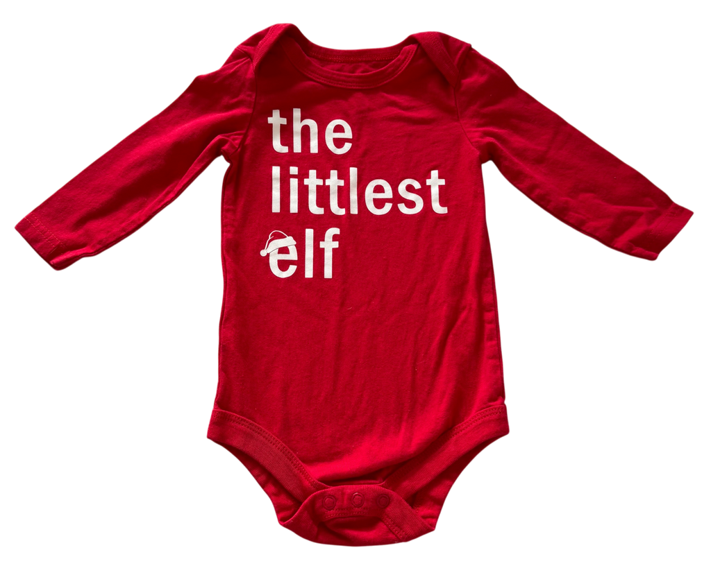 Girls 6-12 Month Long Sleeve Christmas Onesie